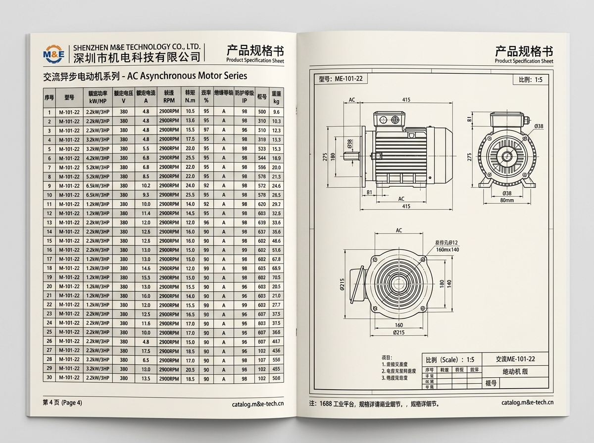 Original Chinese Industrial Catalog Specification with Technical Drawings
