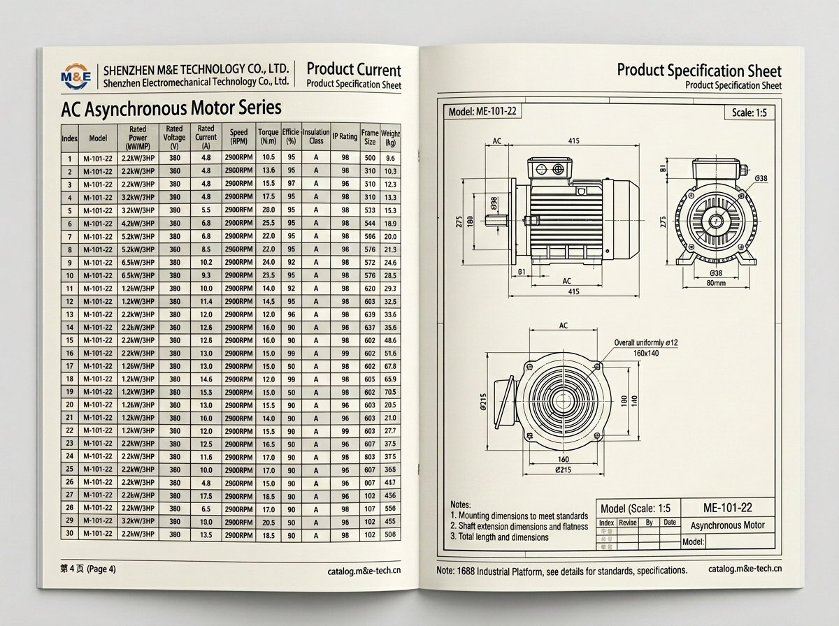 Translated English Industrial Catalog with Preserved Blueprints and Tables